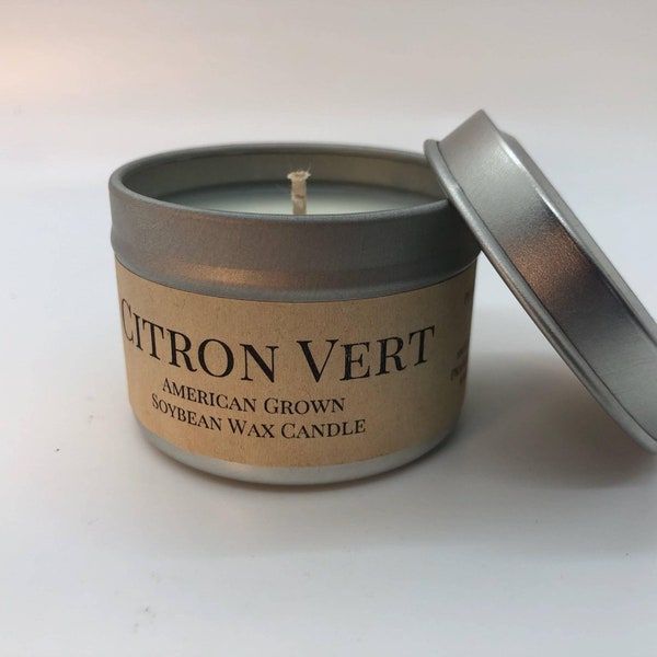 Citron Vert Soy Wax Candle | 2 oz Travel Tin