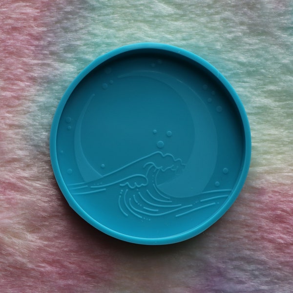 Ocean Moon Silicone Mold for Small Coaster with Epoxy Resin Casting