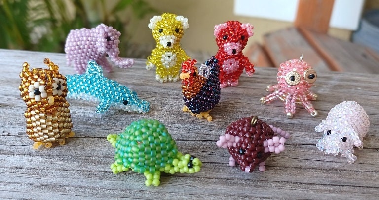 Book, Beaded Wild Animals: Puffy Critters for Key Chains, Dangles