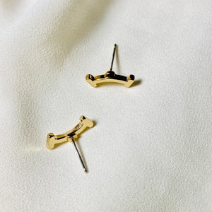 Gold farbige Ohrstecker, S925 Silber Post Ohrringe, minimalistische Ohrstecker, zierliche Ohrstecker, Geschenk für sie, Urlaub Geschenk-Idee Bild 6