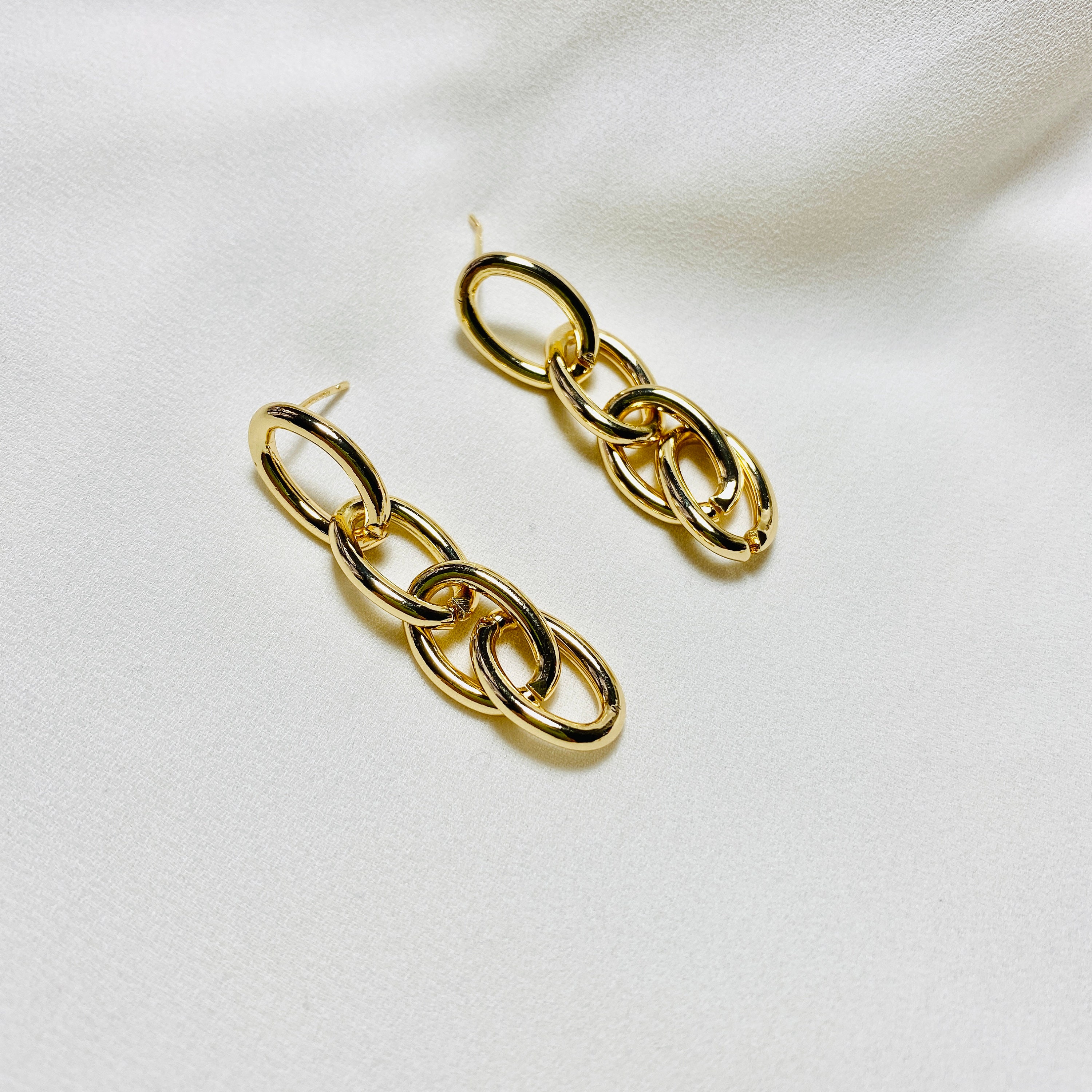 14K Gold Plated Chain Drop Earrings Chain Drop Earrings Gold - Etsy