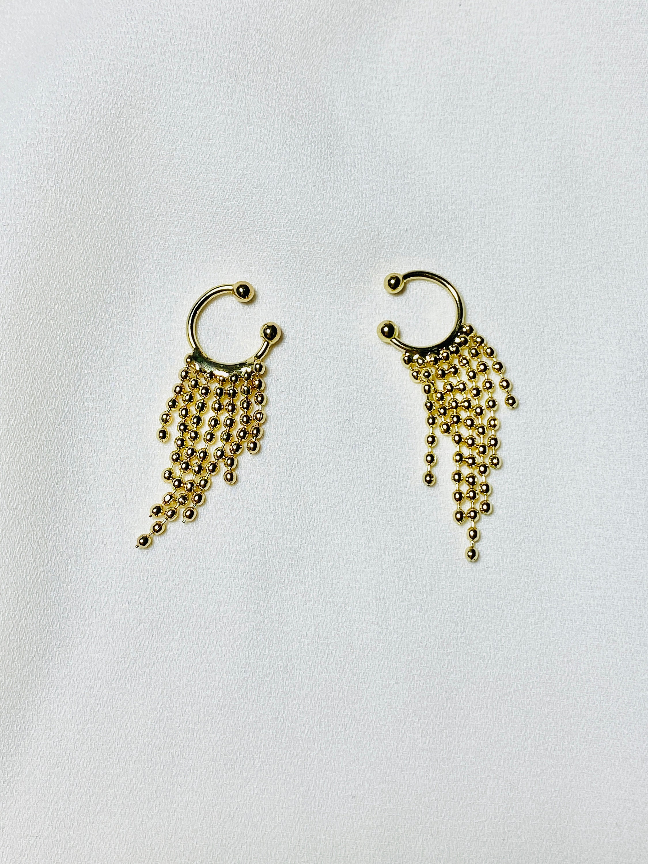 Ear Cuff Set Dainty Beaded Ear Cuff Gold Color Dangle Ear Etsy
