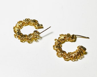Gold Chunky Hoop Earrings, 18K Gold Plated Hoop, 25mm Hoop, S925 Silver Post, Hypoallergenic Hoop, Statement Hoop, Minimalist Hoop,