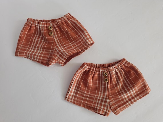 Plaid Cotton Shorts for American Girl Dolls