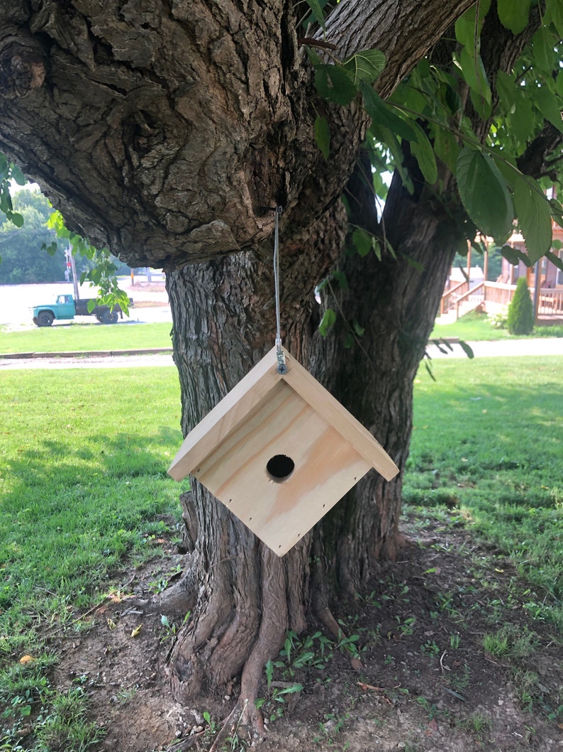 Hanging Wren Bird House Wren Birdhouse Simple Bird House Etsy