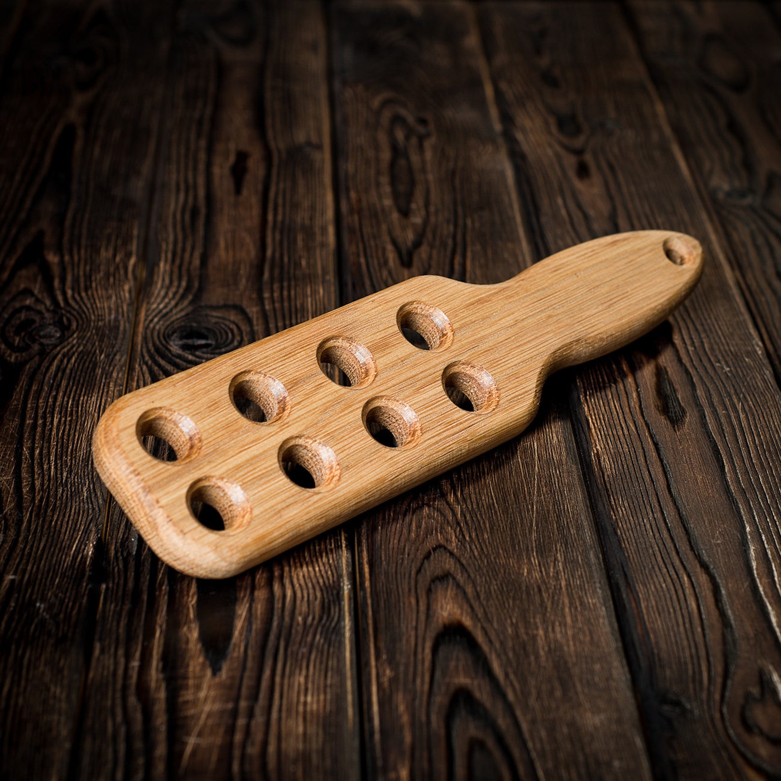 Wooden spanking paddle with holes Etsy