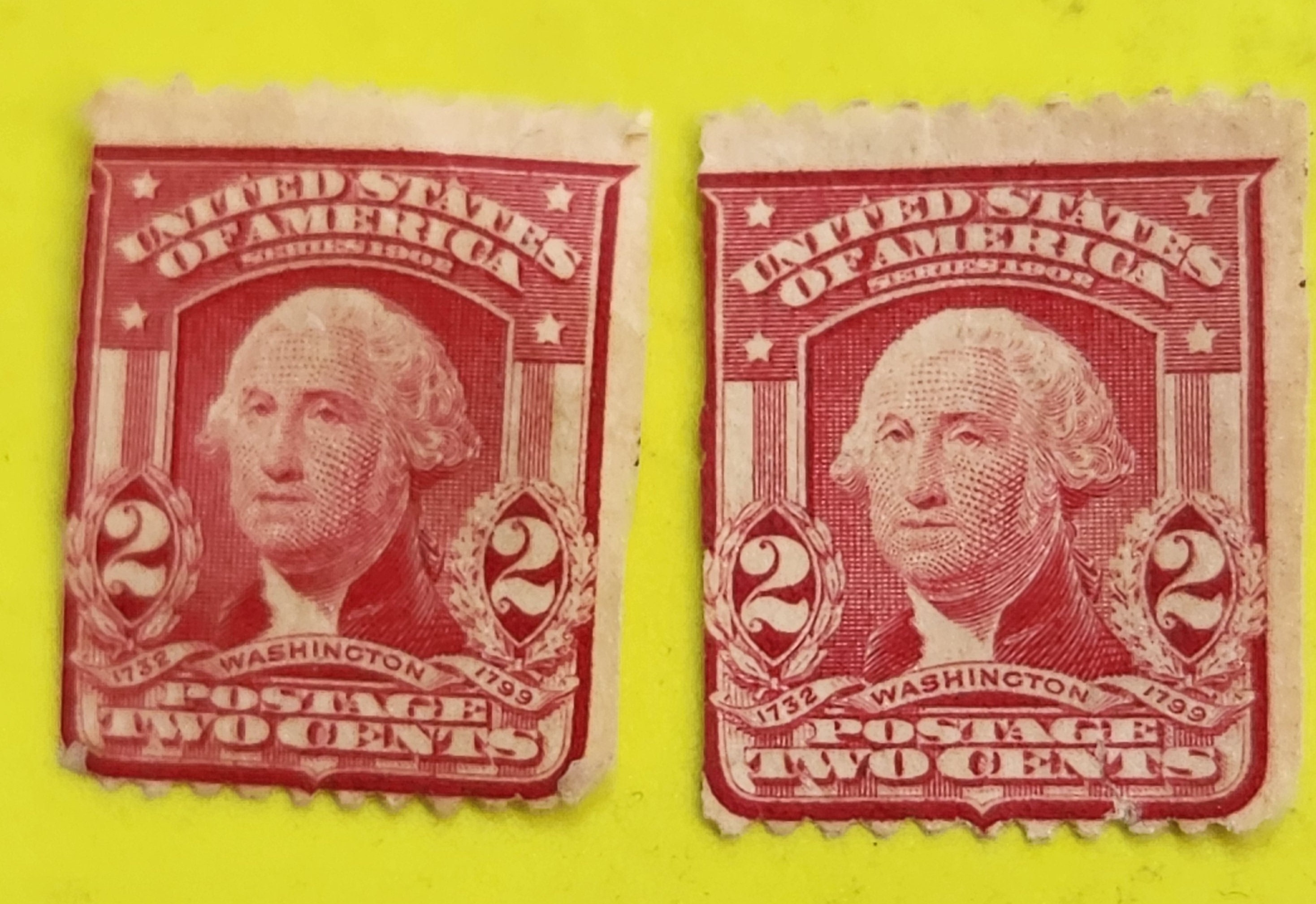USAジョージ・ワシントン2セント 1922-1929 George Washington Two Cent USPS Stamp Red Very