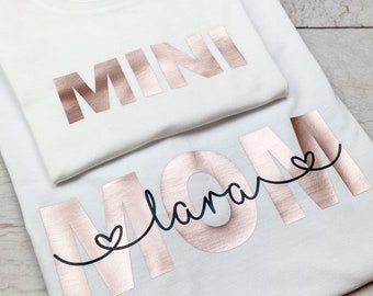 Mama Mini Outfit, Partnerlook für Mutter und Tochter, Mom und Mini T-Shirt, Geschenk zum Valentinstag