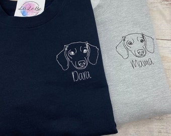 Hund Mama Sweatshirt mit Rassenmotiv und Namensbestickung, Geschenk zum Muttertag