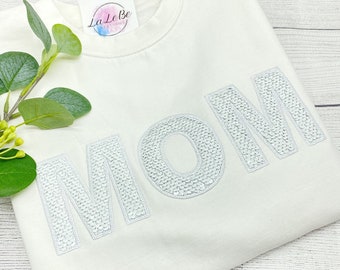 Mom Sweatshirt personalisiert mit Kindername und Wendepailleten, Geschenk zum Valentinstag