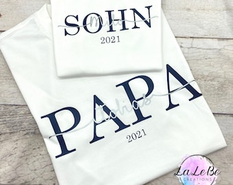 Conjunto familiar mini para papá, conjunto personalizado a juego con nombres para padre, hijo e hija, regalo de San Valentín para hombres.