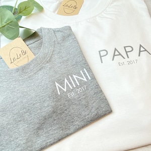 Familienoutfit Mini Papa Mama T-Shirt , Vatertag partenerlook, Geschenk zum Muttertag