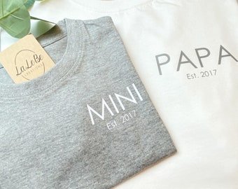 Familienoutfit Mini Papa Mama T-Shirt , Vatertag partenerlook, Geschenk zum Muttertag