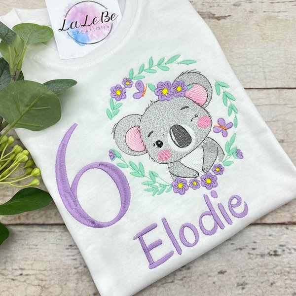 Personalisiertes Kindergeburtstag T-Shirt: Koala Geburtstag Shirt mit Name und Alter