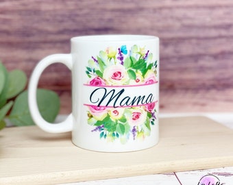 Personalisierte Blumen-Kaffeetasse für Mütter - Ideales Weihnachtsgeschenk