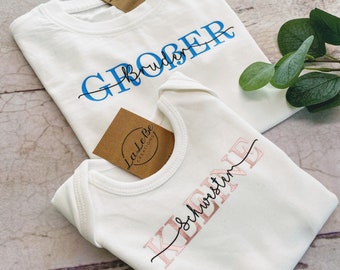 Kleine Große Schwester Kleiner Großer Bruder, Geschwister Partnerlook Personalisiertbar