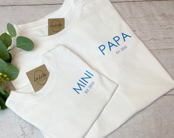 Personalisierte Partnerlook T-Shirts für Papa und Kinder – Ideal für Fotoshootings und besondere Familienmomente