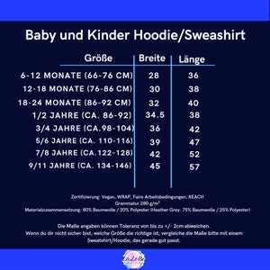 Sweatshirt and Hoodie GrößeTabelle