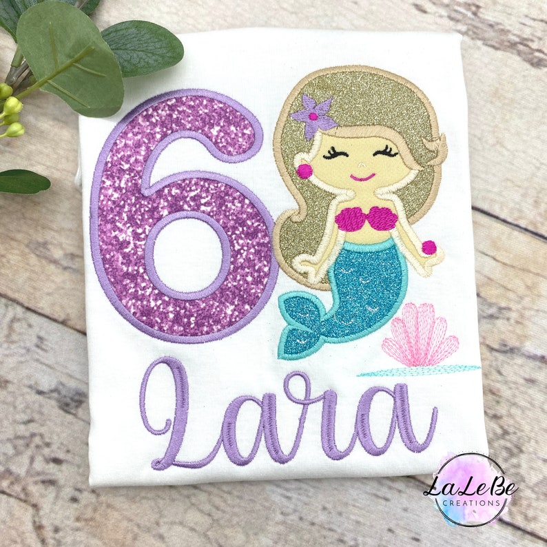 Meerjungfrau Geburtstagsshirt für Mädchen - 6 Jahre