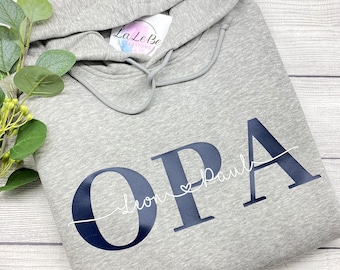 Opa Kapuzenpullover personalisiert mit Kindernamen, Geschenke für Opa