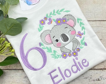 Personalized children's birthday T-shirt: Koala birthday shirt with name and age