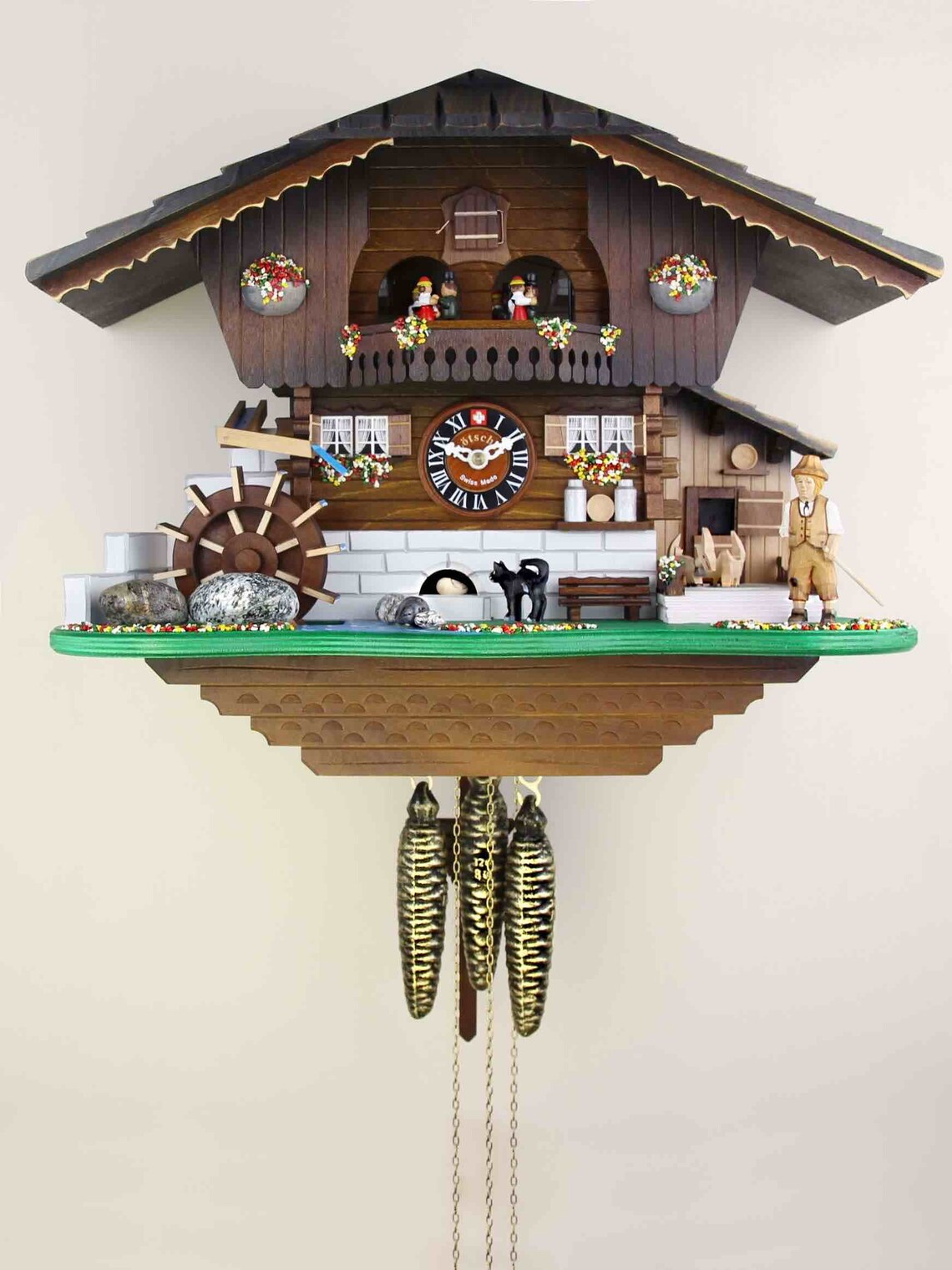 Loetscher Authentic Swiss Handcrafted Cuckoo Clock Cat and Etsy