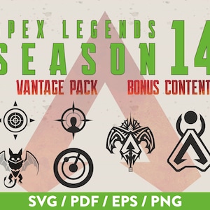Apex Legends SVG VANTAGE Season 14 Hunted Download | Vector logo pack | Xiomara &quot;MARA&quot; Contreras | Gaming Video Game Clip Art Craft Supplies