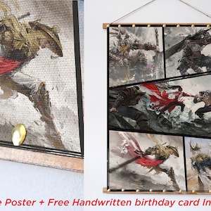 NARAKA BLADEPOINT Poster Game Canvas Print Viper Ning The Crimson Viper Martial Art Sword Blade  Decor Wall Art Poster Wall Hanging