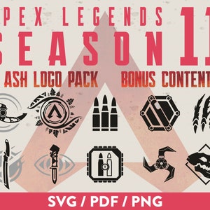 Apex Legends ASH SVG Download | Vektor-Logo-Paket | Staffel 11 Escape Ash Dr. Ashlev Reid | Fähigkeiten & ulitims Gaming Vektor Videospiel