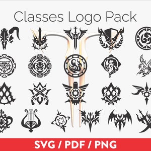 Lost Ark SVG Download Klassen PNG PDF Vektor Logo Pack | Krieger Kampfkünstler Schütze Magier Assassin Verlorene Arche Logos | Gaming | Videospiel