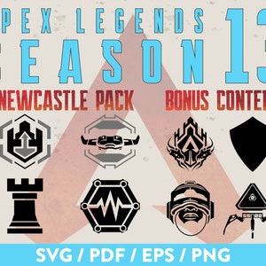 Apex Legends SVG NEWCASTLE Sezon 13 Pobierz | Pakiet logo wektorowego | Umiejętności i ostateczni Zbawiciele Jacksona Williamsa | Gry | Gra wideo