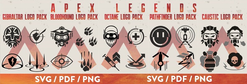 Download Apex Legends SVG Download Vector logo pack Gibraltar | Etsy