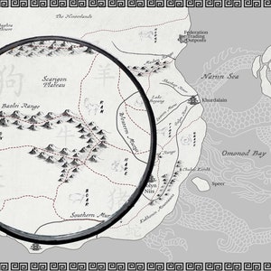 Carte de guerre du pavot, carte de la république des dragons, carte du dieu brûlant, carte de Nikan inspirée de la carte du livre fantastique Fang Runin Kitay Nezha Altan lecteurs présents