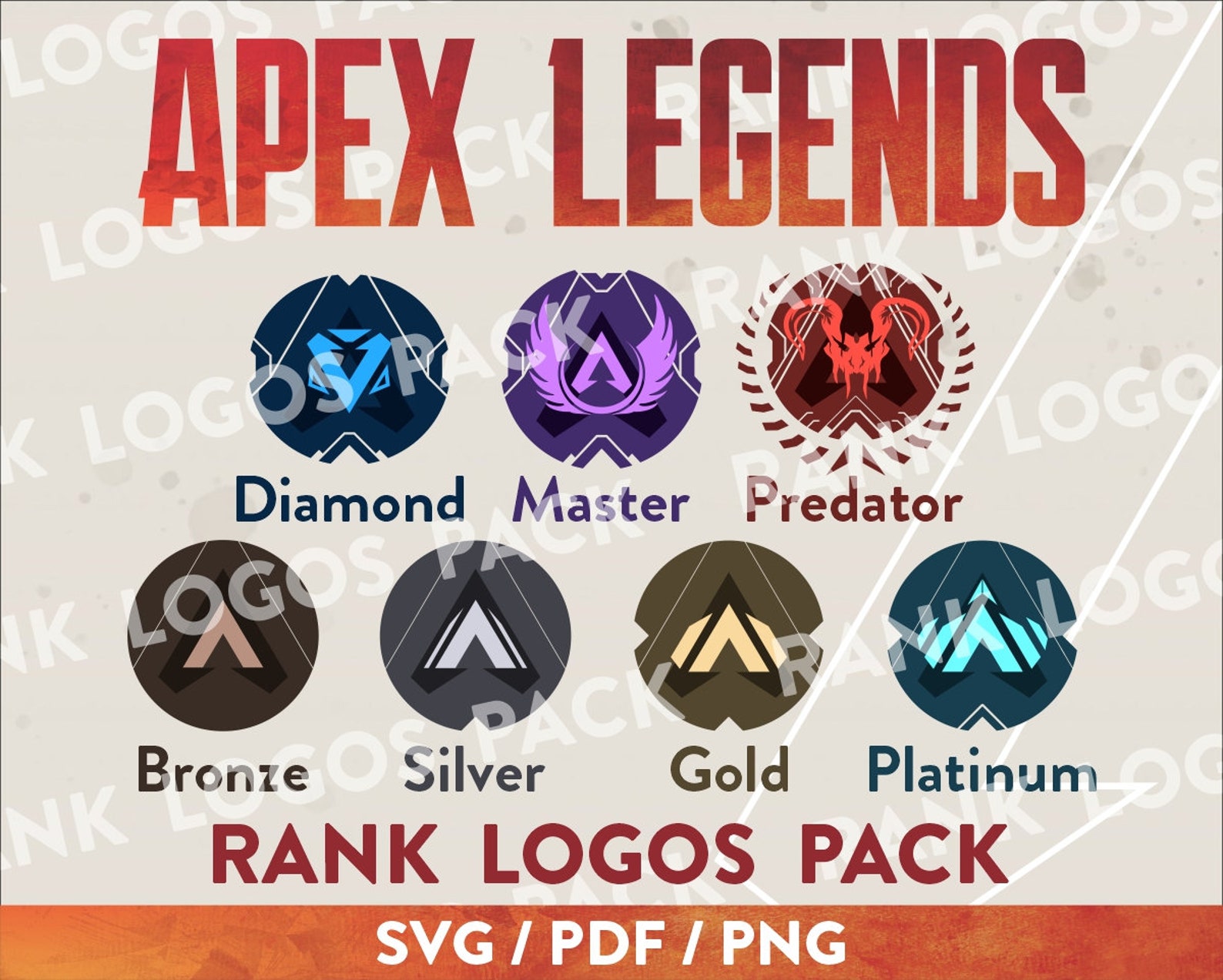 Apex Legends Vector Logo Rank Logos Pack Digital SVG Etsy