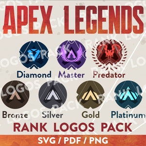 Apex Legends | Logo wektorowe | Pakiet logo rang | Pobieranie cyfrowego pliku SVG | Gry SVG | Gracz SVG | Gry wideo SVG