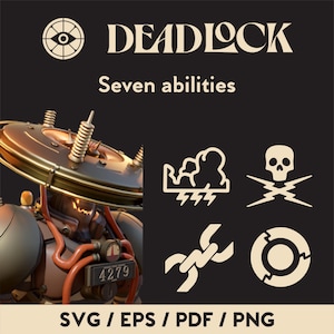 Seven Deadlock SVG EPS vector Download | Seven logo pack | Seven Deadlock | Gaming Video Game Clip Art Craft Supplies