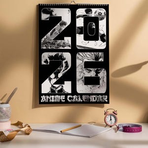 Animekalender 2026, aangepaste mangakalender 2026, aangepaste anime planner HQ planner, kunst aan de muur, poster muur hangen