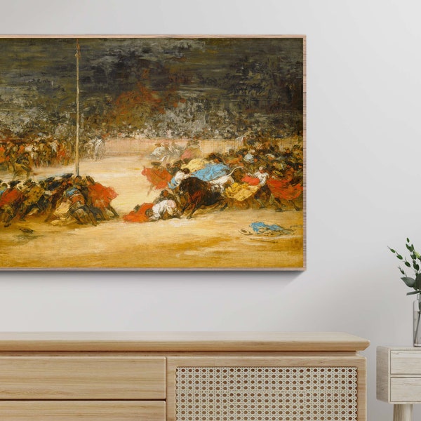 La corrida, Eugenio Lucas Villamil, Espagne Peinture, Europearn vintage Master Drawing, Art mural, vintage présent, huile sur toile, Corida