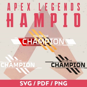 Campeão Apex Legends | Logotipo do vetor | Pacote de logotipos de campeão | Baixar SVG Digital | SVG de jogos | Jogador Svg | SVG de videogames