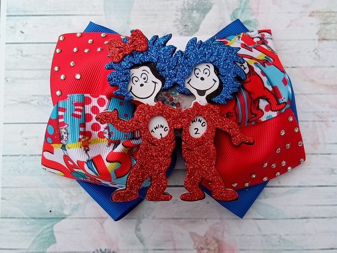 Inspired by Dr. Seuss, Dr Seuss Hair Bow, School Hair Bows, Bows for ...