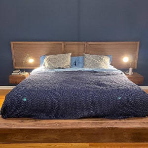 Platform Storage Bed/Queen Bed Frame/Mid Century Modern