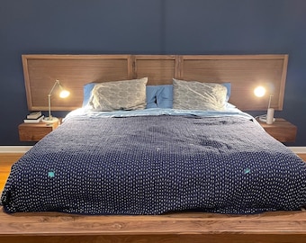 Platform Storage Bed/Queen Bed Frame/Mid Century Modern