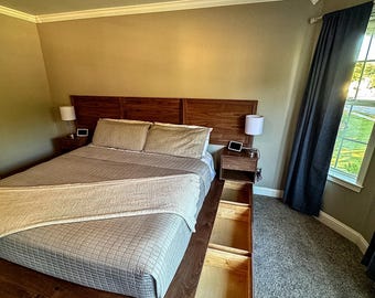Modern Platform Bed Frame for Small Bedroom Storage