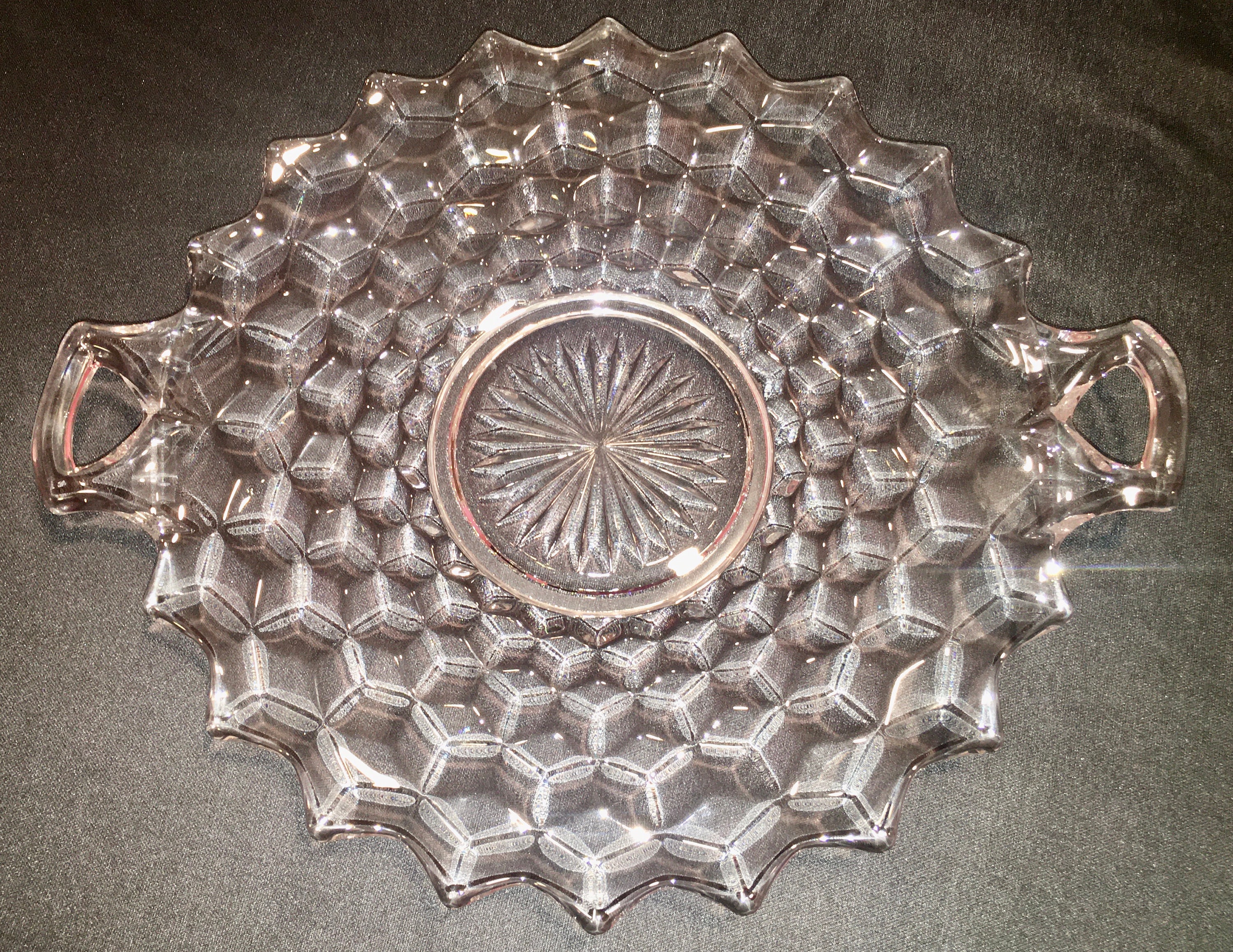 Vintage 1940's Fostoria American Glass Round Platter With Etsy