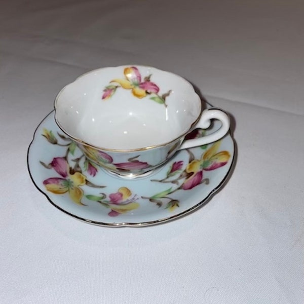 Jyoto China Tea Cup and Saucer, Made in Occupied Japan