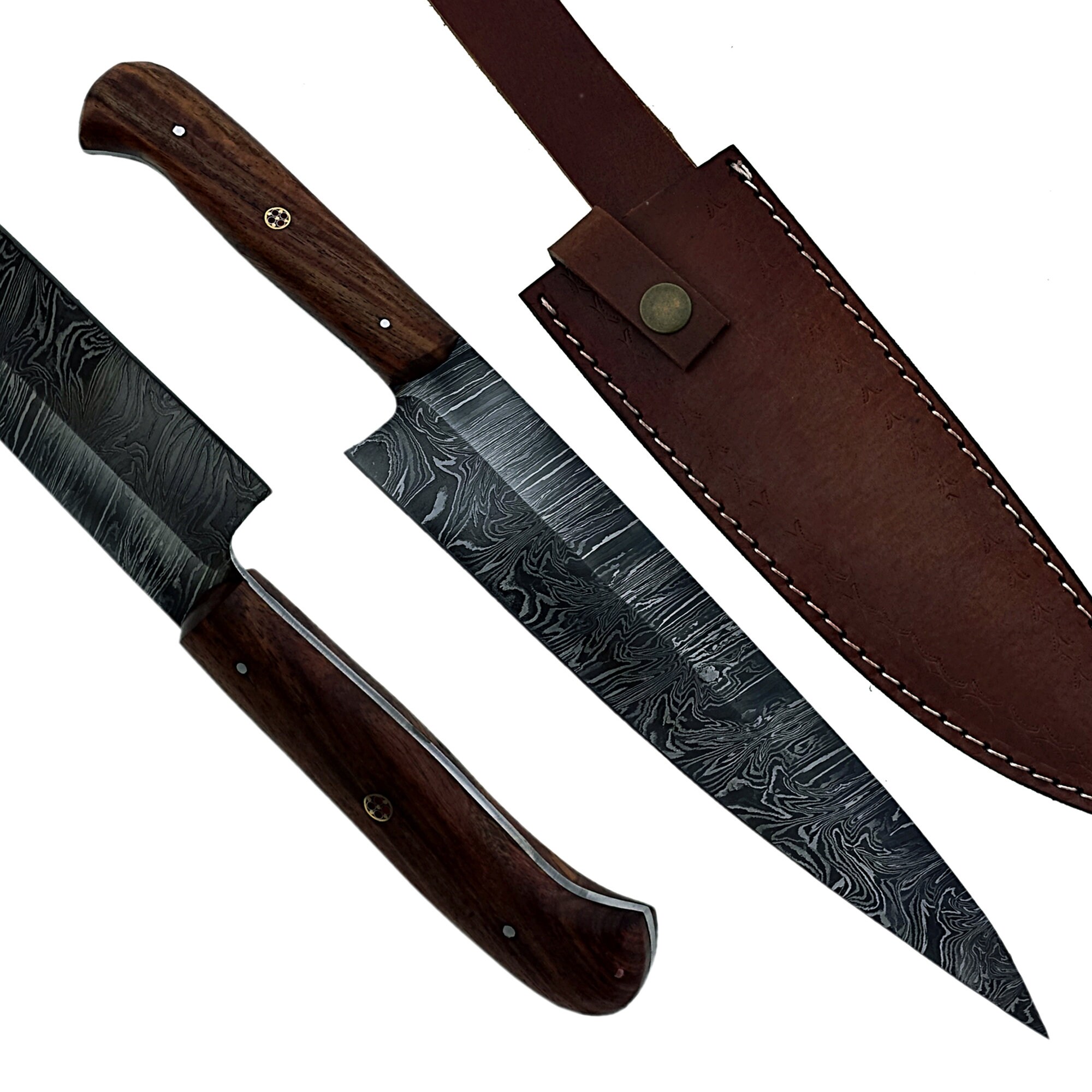 15 Inches Custom Handmade chef knife WOOD and steel handle Etsy