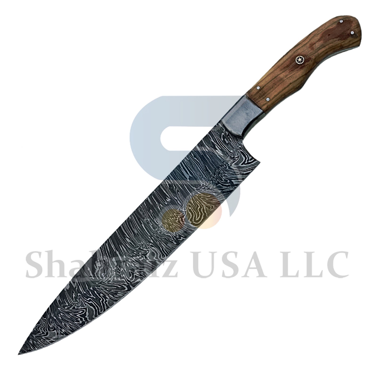 15 Inches Custom Handmade chef knife WOOD and steel handle Etsy