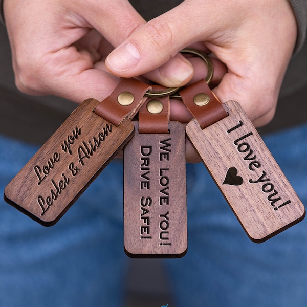 Wooden Key Chain Etsy