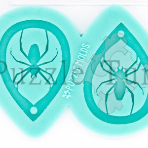 Spider Drop Earring Mold, Custom Mold, Epoxy or UV Clear Silicone Mold, UV Resin, Earrings, Halloween, Custom Molds(184)