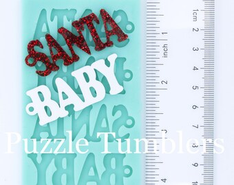 Custom Double Santa Baby Words Earring Mold, Santa Baby Earrings, Santa Baby Words Mold, Christmas Molds, Holiday Gift (S54)